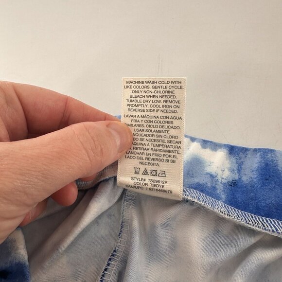 Terra & Skye Tie-Dye Maxi Skirt In Shades Of Blue & White Plus Size 14W Tie Dye - Picture 3 of 8